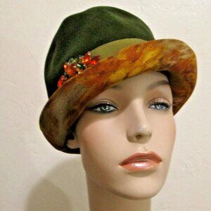 Vintage Wool Avocado Green Hat Designed By Patrice